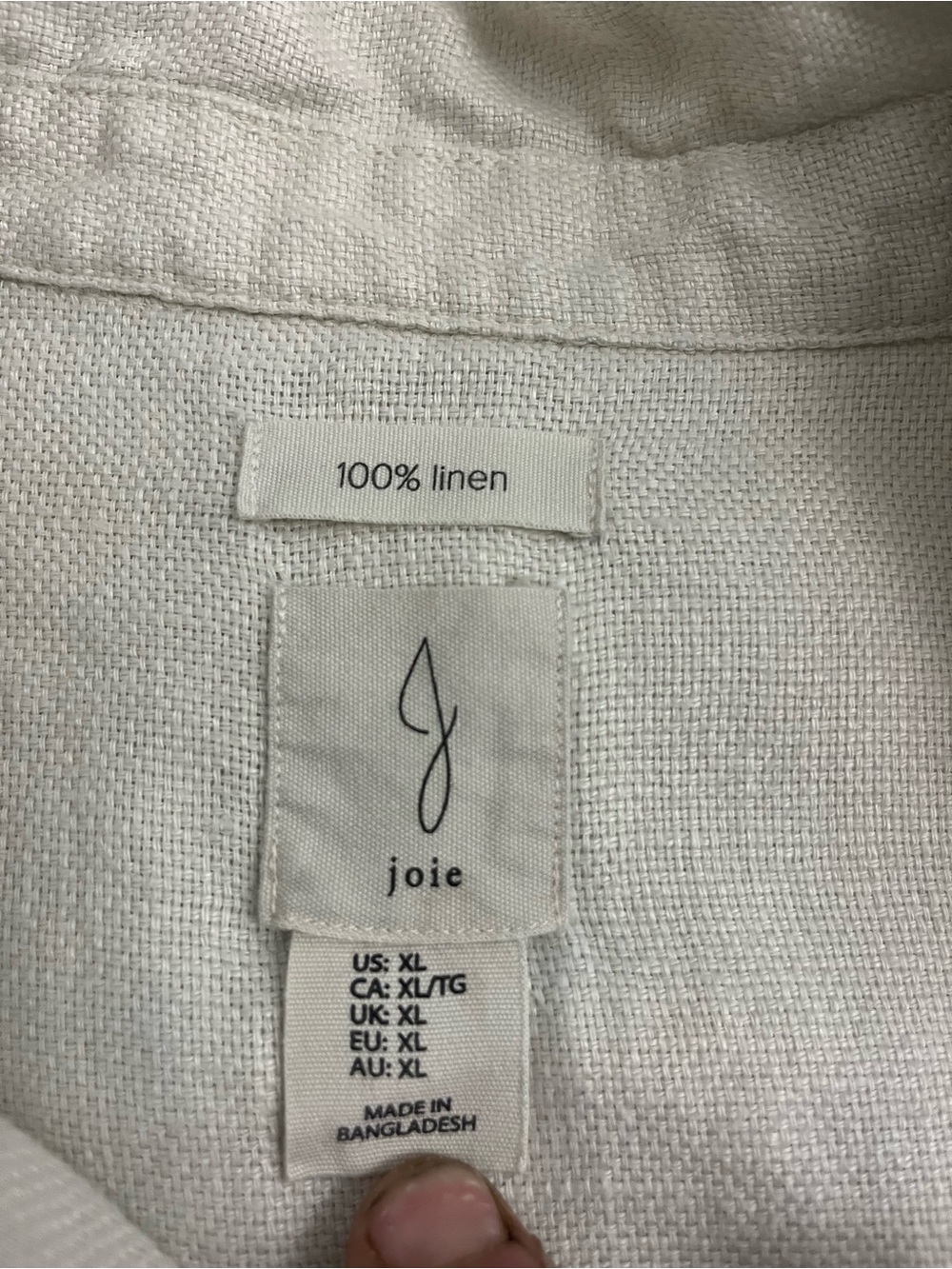 Joie 100% Linen Button Front Utility Shirt Jacket Women’s XL Cream Beige Coastal - Picture 2 of 5